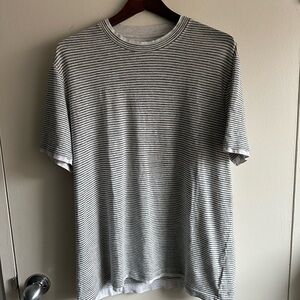 Brunello Cucinelli Linen Gray Striped Shirt EU52